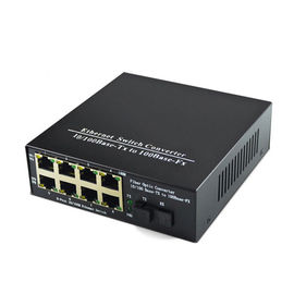 1 Fiber + 8 Rj45 Port Fiber Gigabit Ethernet Media Converter Kinerja Tinggi