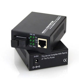Black Ethernet Fiber Media Converter 10/100 / 1000M Single Fiber Single Mode 20km